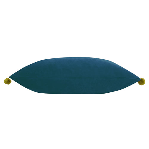 Plain Blue Cushions - Fiesta Velvet  Cushion Cover Indigo/Olive Paoletti