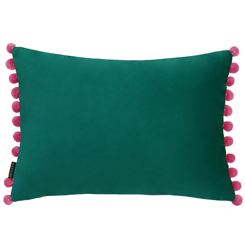 Plain Blue Cushions - Fiesta Velvet  Cushion Cover Teal/Berry Paoletti