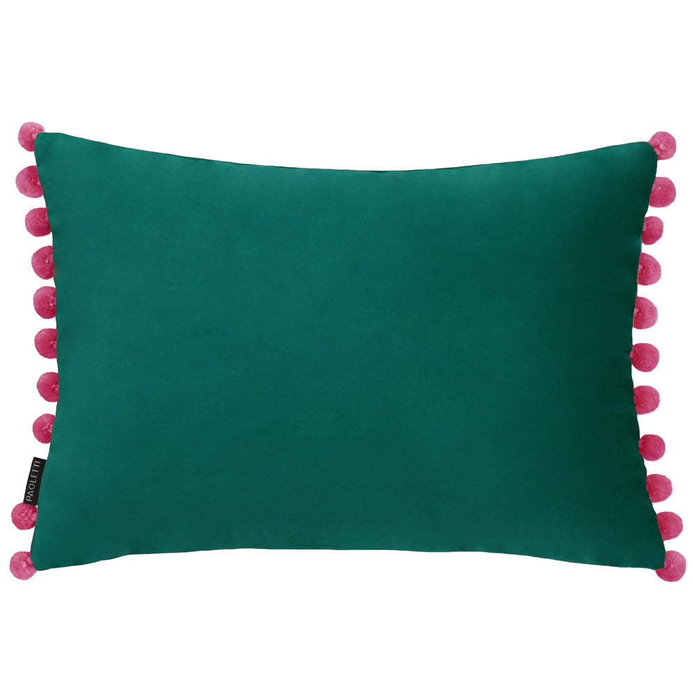 Plain Blue Cushions - Fiesta Velvet  Cushion Cover Teal/Berry Paoletti