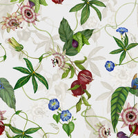 Floral White Wallpaper - Figaro Floral Wallpaper Sample White Paoletti