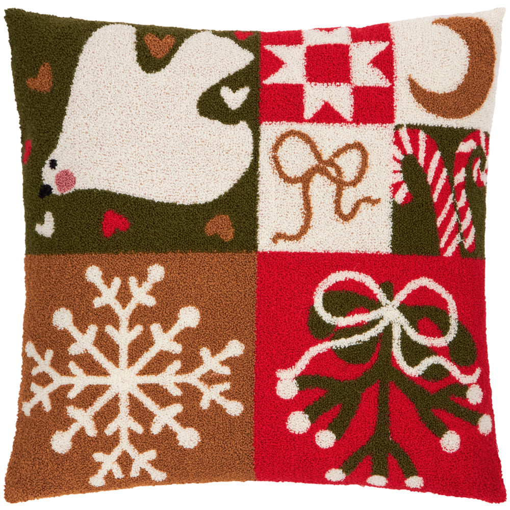 Fika Patch Boucle Cushion Multicolour