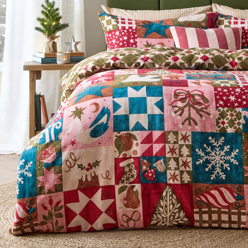 Fika Reversible Festive Duvet Cover Set Multicolour