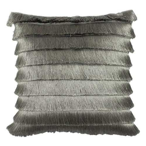  Grey Cushions - Flicker Fringed Cushion Cover Silver furn.