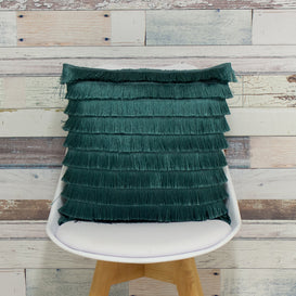 furn. Flicker Fringed Cushion Cover in Teal