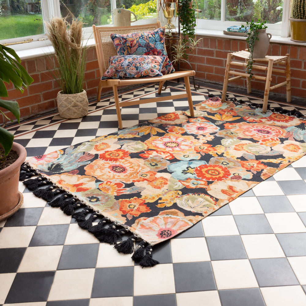 Florage Orange 120x180cm Rug | Peach Rugs | Wylder – Furn.com