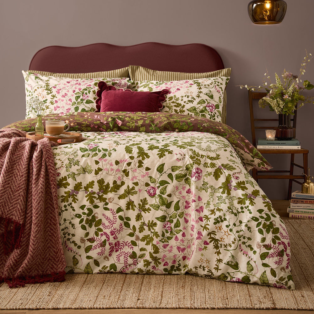 Flora Wilde Reversible Duvet Cover Set Chocolate