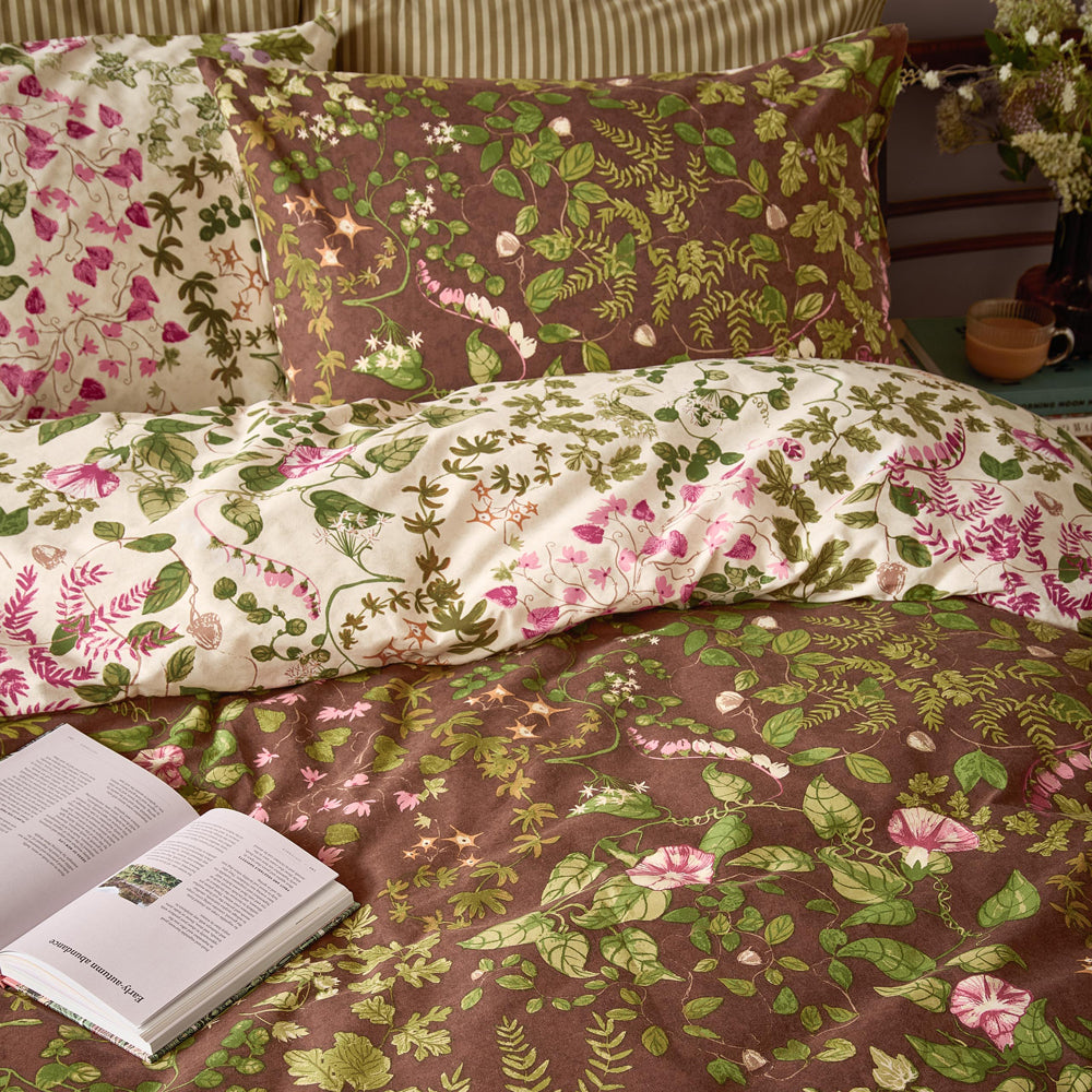 Flora Wilde Reversible Duvet Cover Set Chocolate