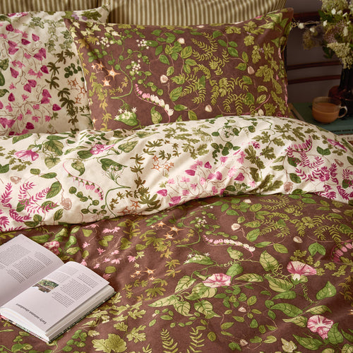 Flora Wilde Reversible Duvet Cover Set Chocolate
