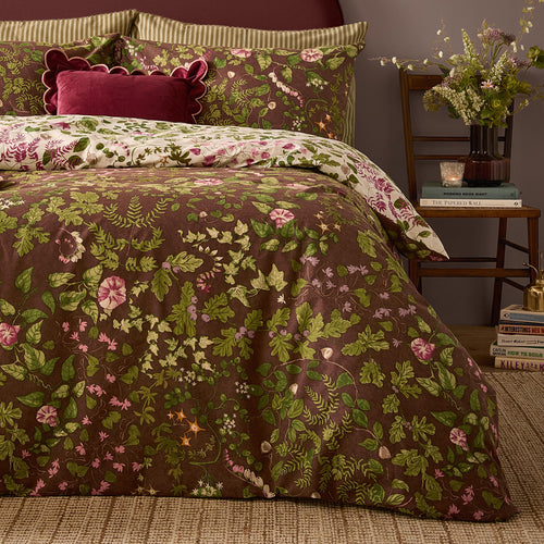Flora Wilde Reversible Duvet Cover Set Chocolate