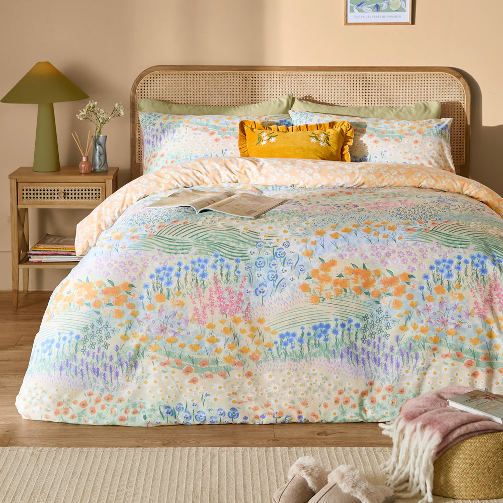 Floral Yellow Bedding - Florin Reversible Duvet Cover Set Multicolour Furn