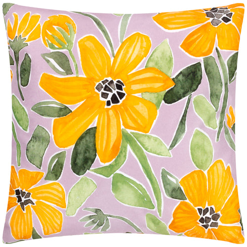 Floral Purple Cushions - Flowers Trending Outdoor Cushion Cover Lilac/Orange Wylder