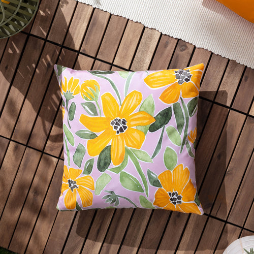 Floral Purple Cushions - Flowers Trending Outdoor Cushion Cover Lilac/Orange Wylder Nature