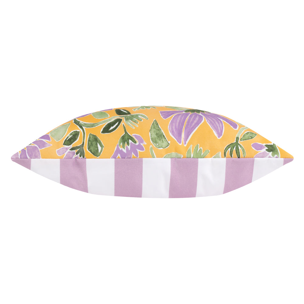 Flowers Trending Outdoor Cushion Yellow/Lilac