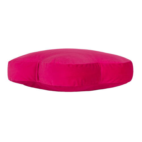 Plain Pink Cushions - Flower Velvet Reversible Ready Filled Cushion Hot Pink heya home