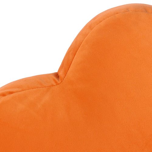 Plain Orange Cushions - Flower Velvet Reversible Ready Filled Cushion Orange heya home