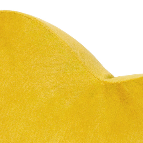 Plain Yellow Cushions - Flower Velvet Reversible Ready Filled Cushion Yellow heya home