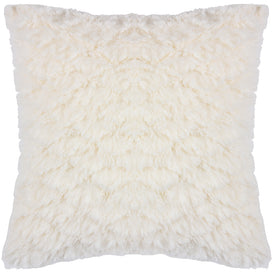 Heya Home Fluff Ball Faux Fur Cushion Cover in Dreamy Cream