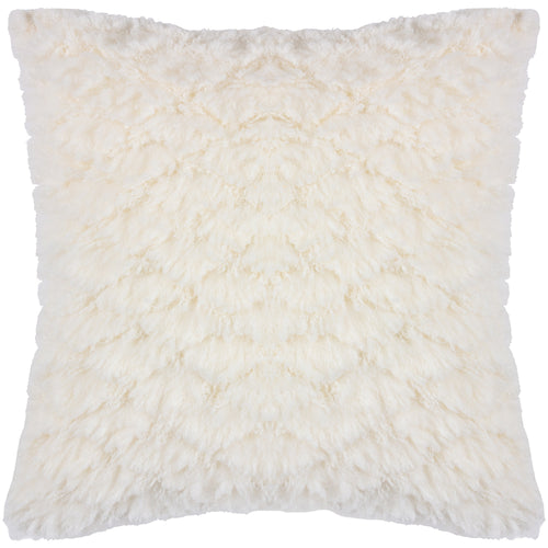 Heya Home Fluff Ball Faux Fur Cushion Cover in Dreamy Cream