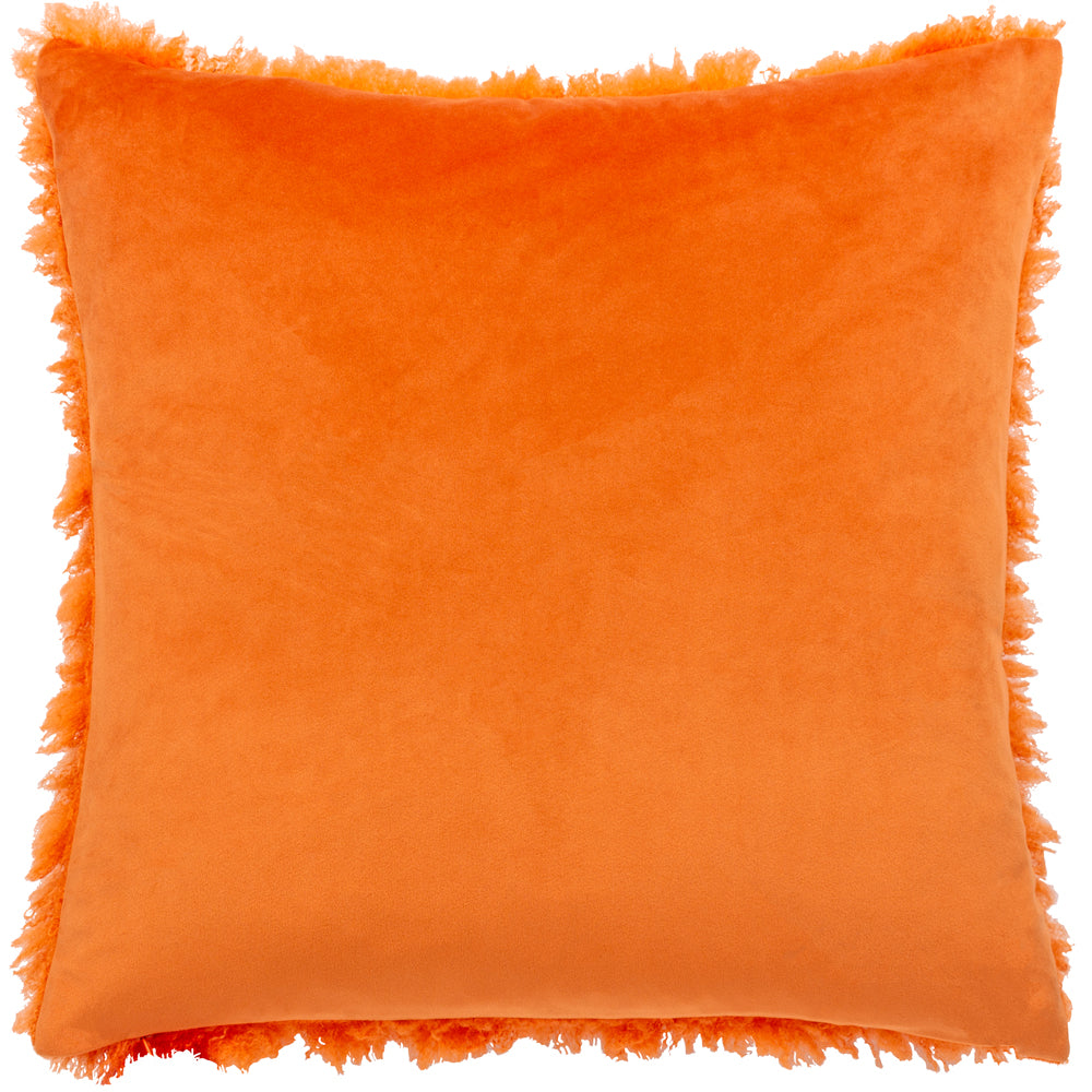 Fluff Ball Orange Faux Fur Cushion Cover Orange Fever Cushions Heya Home furn