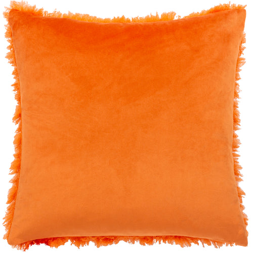 Plain Orange Cushions - Fluff Ball Faux Fur Cushion Cover Orange Fever Heya Home