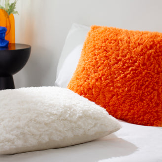 Orange shop fuzzy pillow