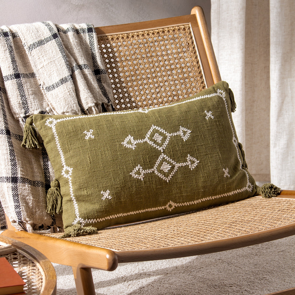 Global Green Cushions - Folis  Cushion Cover Khaki Yard