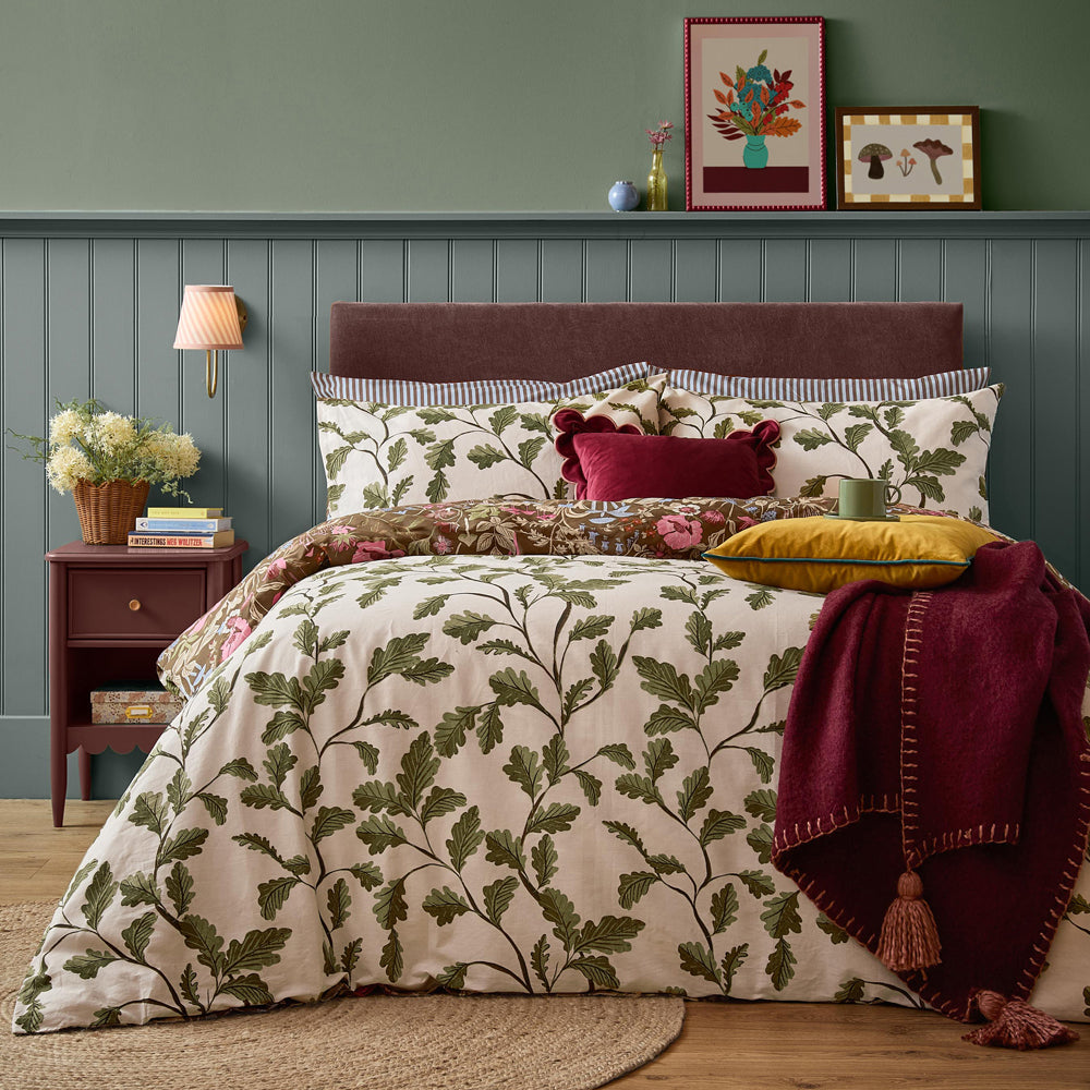 Forest Bloom Reversible Duvet Cover Set Chocolate
