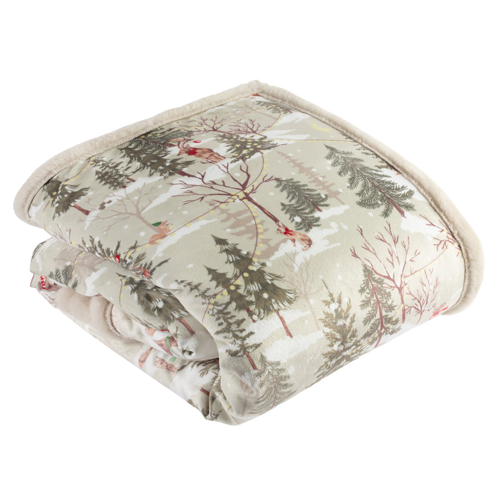 Forest Festivities Faux Fur Throw Natural