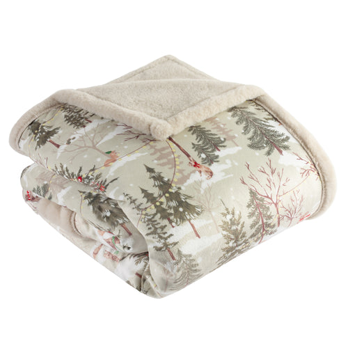 Forest Festivities Faux Fur Throw Natural