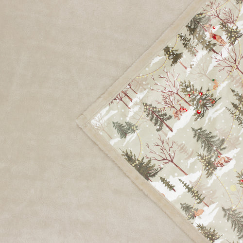 Forest Festivities Faux Fur Throw Natural