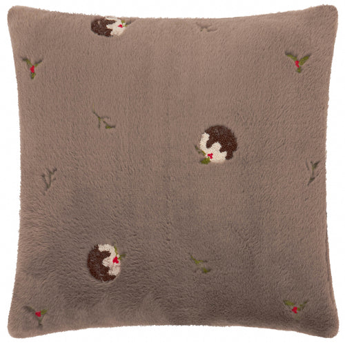  Brown Cushions - Festive Puddings Faux Fur Cushion Cover Mocha Furn