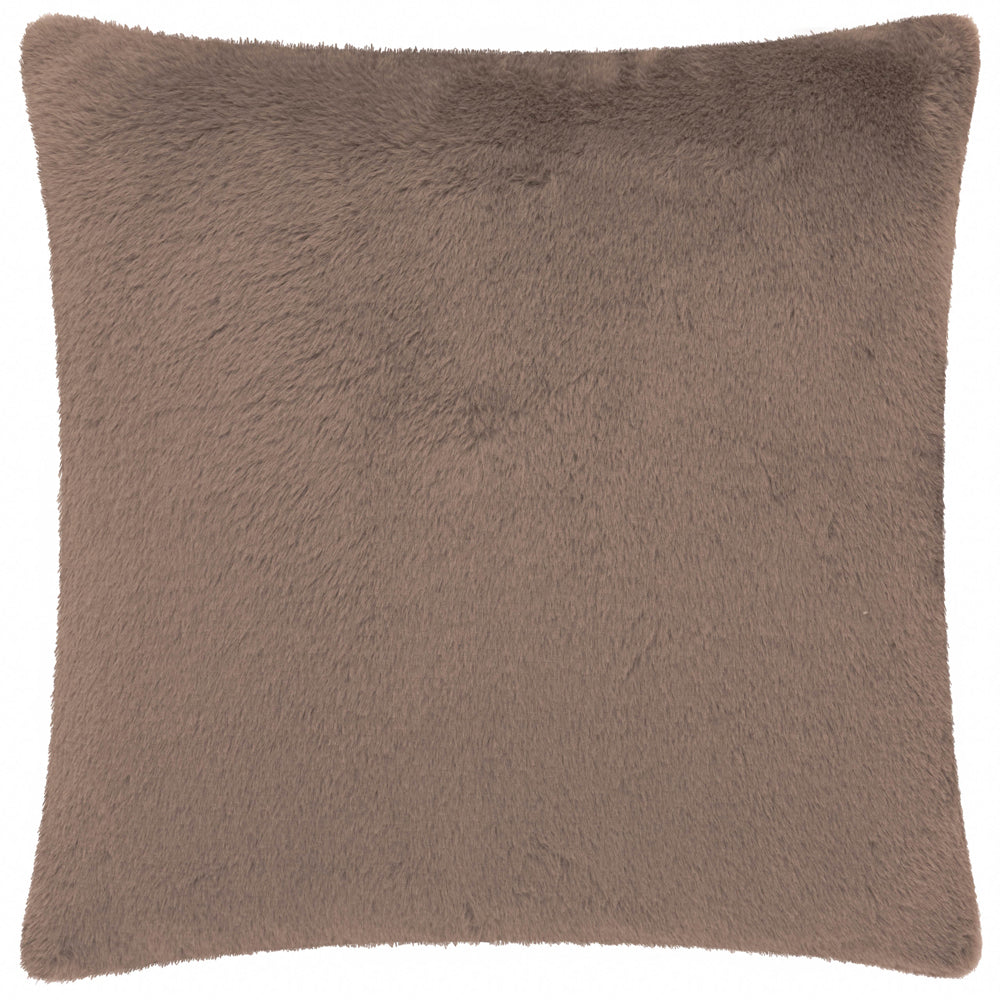 Festive Puddings Faux Fur Cushion Mocha