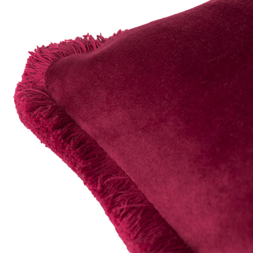 Plain Red Cushions - Freya  Cushion Cover Berry Paoletti