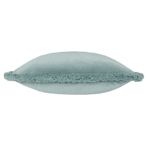 Plain Blue Cushions - Freya Velvet Cushion Cover Duck Egg Paoletti