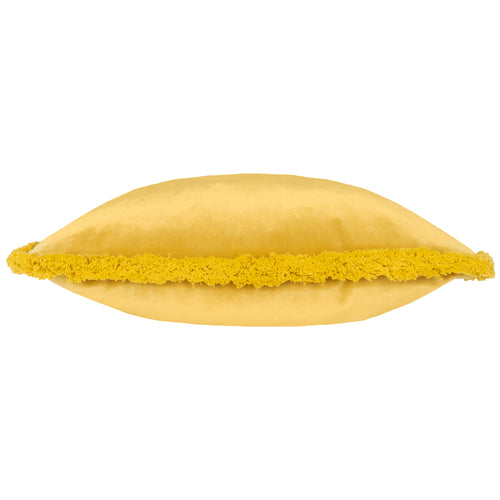 Plain Yellow Cushions - Freya Velvet Cushion Cover Ochre Paoletti