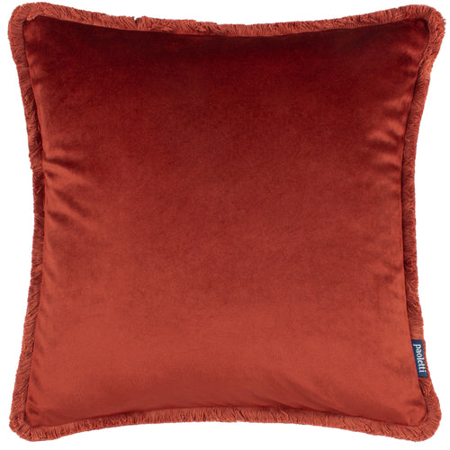 Plain Orange Cushions - Freya  Cushion Cover Rust Paoletti