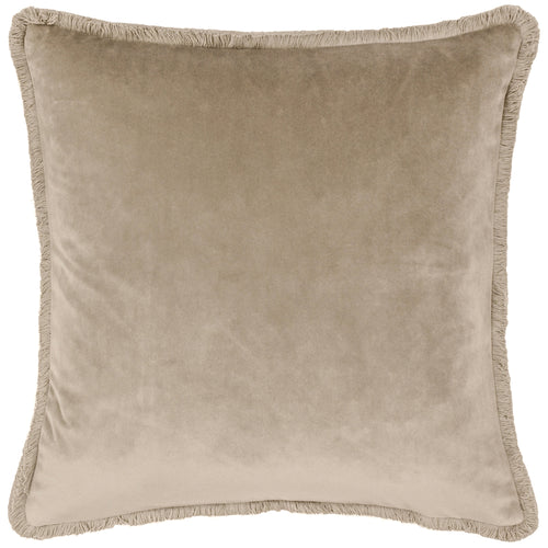 Plain Beige Cushions - Freya Velvet Cushion Cover Taupe Paoletti