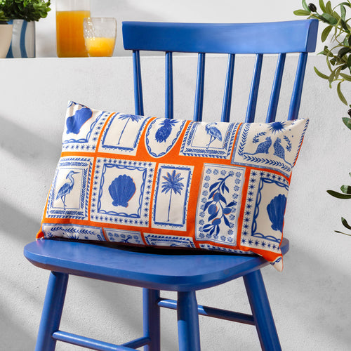 Frieze Outdoor Cushion Coral/Blue