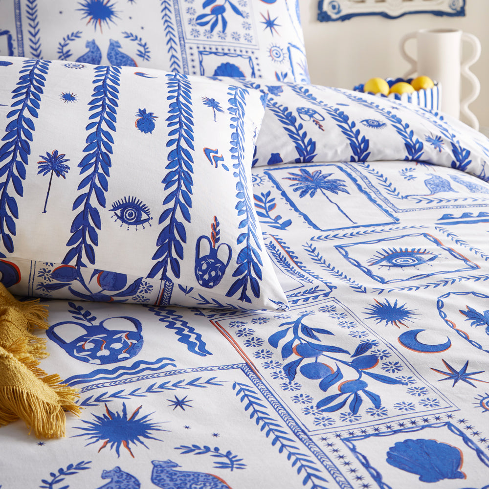 Frieze Abstract Duvet Cover Set Blue