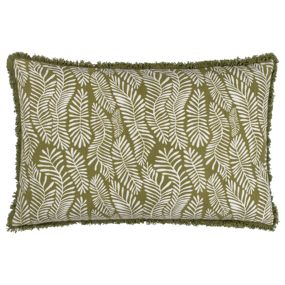 Frond Cushion Olive
