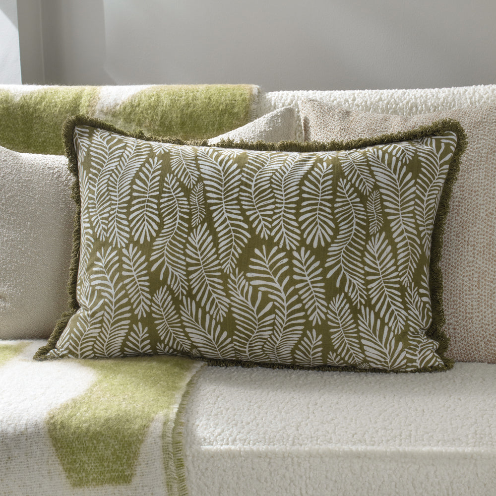 Frond Cushion Olive