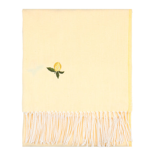  Yellow Throws - Fruits Lightweight Embroidered Throw Zesty Lemon Furn