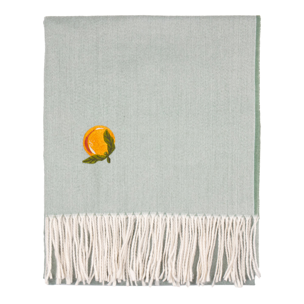 Fruits Lightweight Embroidered Throw Zesty Orange