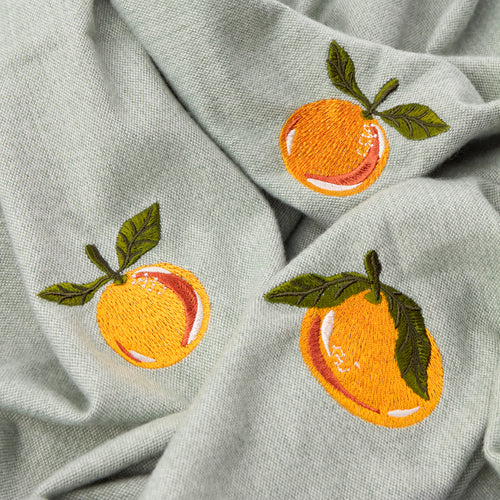 Fruits Lightweight Embroidered Throw Zesty Orange