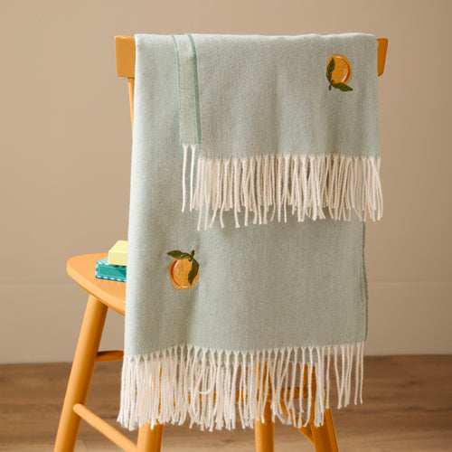  Orange Throws - Fruits Lightweight Embroidered Throw Zesty Orange Furn