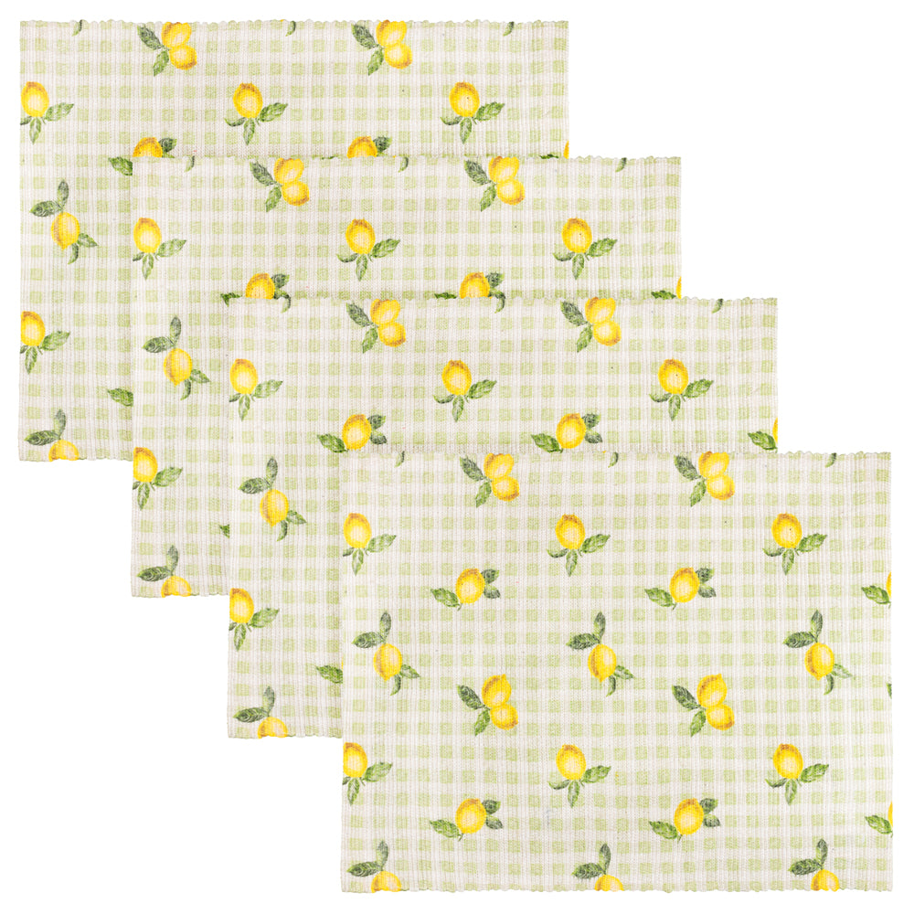 Fruits Lemons Set of 4 Indoor/Outdoor Placemats Sage