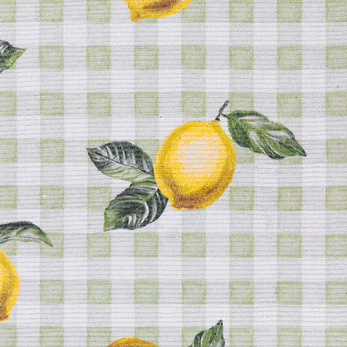 Fruits Lemons Striped Indoor/Outdoor Rug Sage