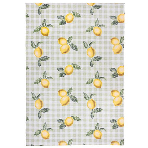 Fruits Lemons Striped Indoor/Outdoor Rug Sage