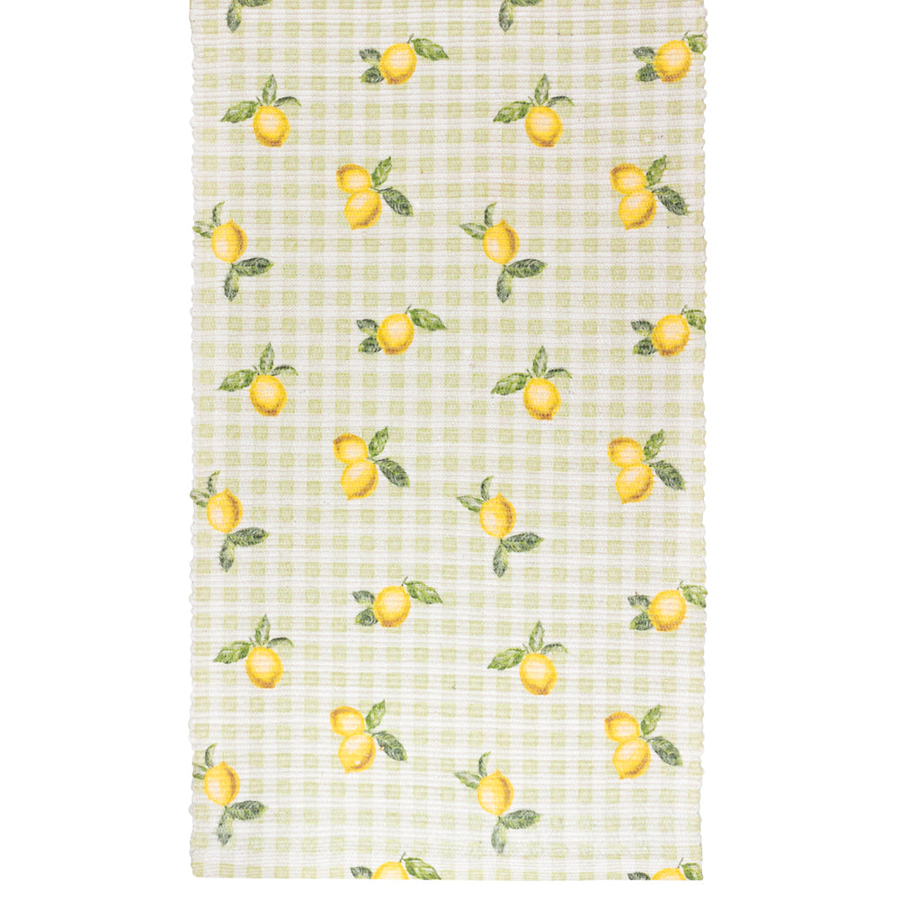 Fruits Lemons Indoor/Outdoor Table Runner Sage
