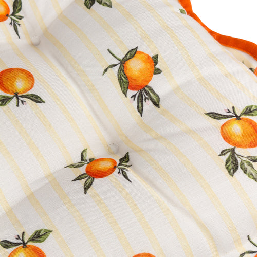 Fruits Oranges Striped Indoor/Outdoor Seat Pads Yellow